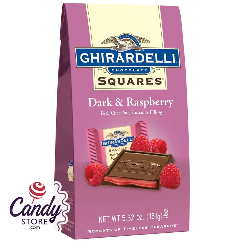 Ghirardelli Dark Chocolate Raspberry Filled Squares Bags – 6ct