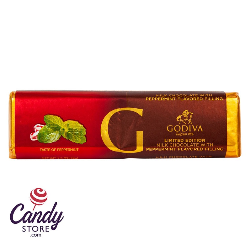 Godiva Holiday Milk Chocolate With Peppermint 1.5oz Bar – 24ct