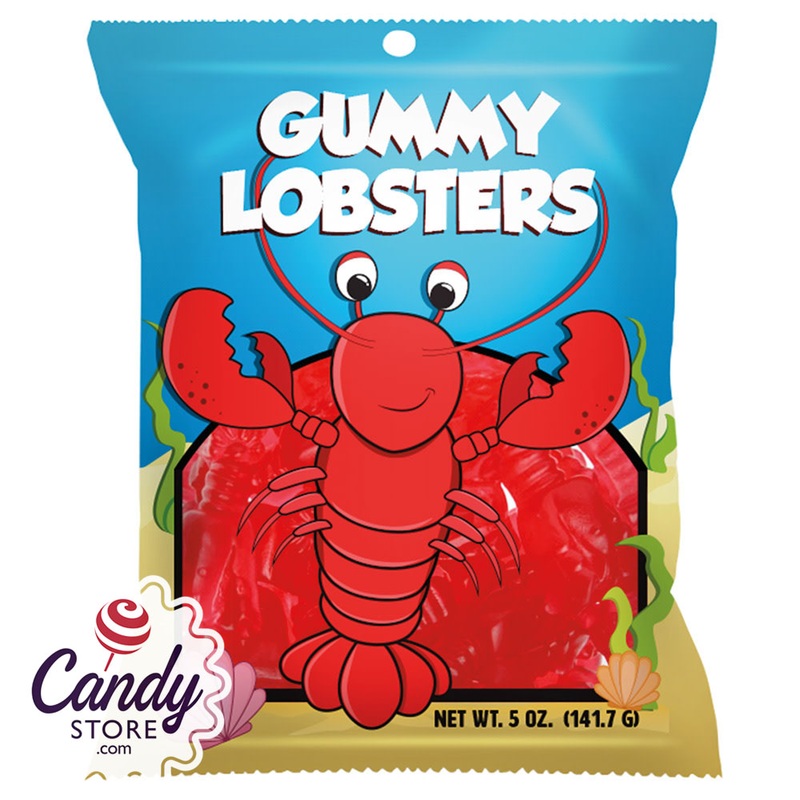 Gummy Lobsters Amusemints 5oz Peg Bags – 12ct