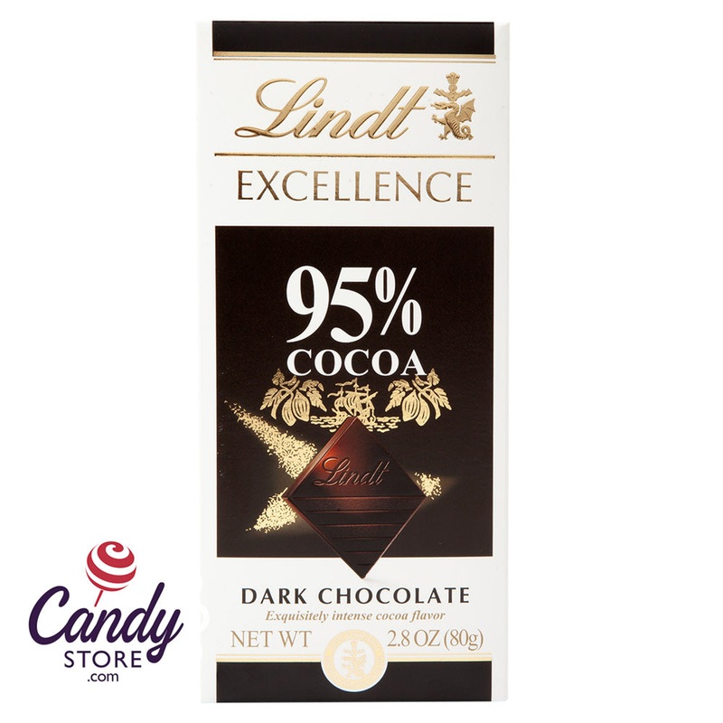 Lindt Excellence Dark Chocolate 95% Cocoa Bar – 12ct