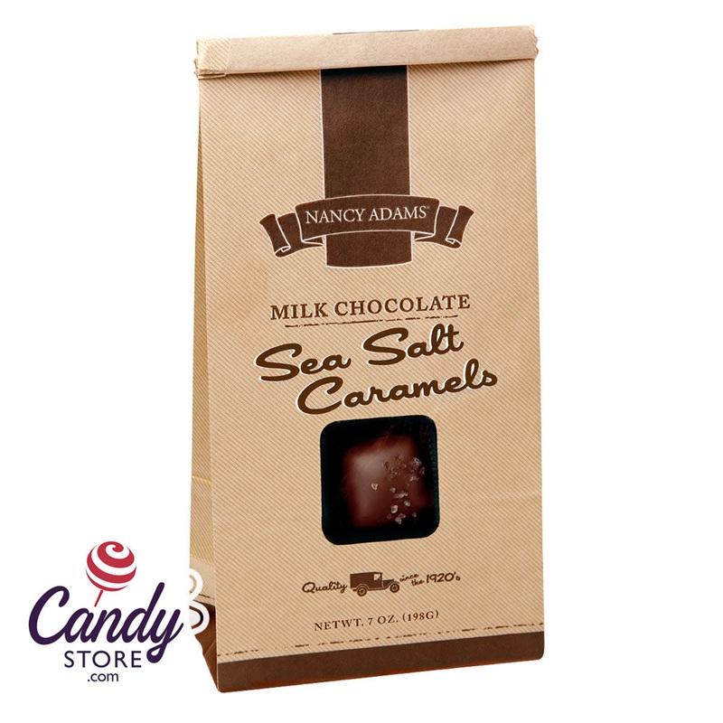 Milk Chocolate Sea Salt Caramels 7oz Bag Nancy Adams – 12ct