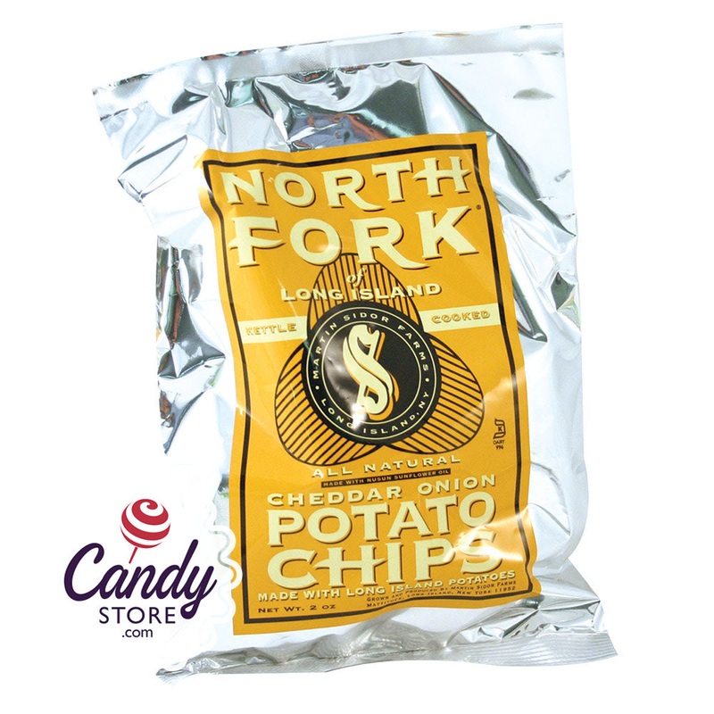 North Fork Cheddar And Onion Potato Chips 2oz Bags – 24ct