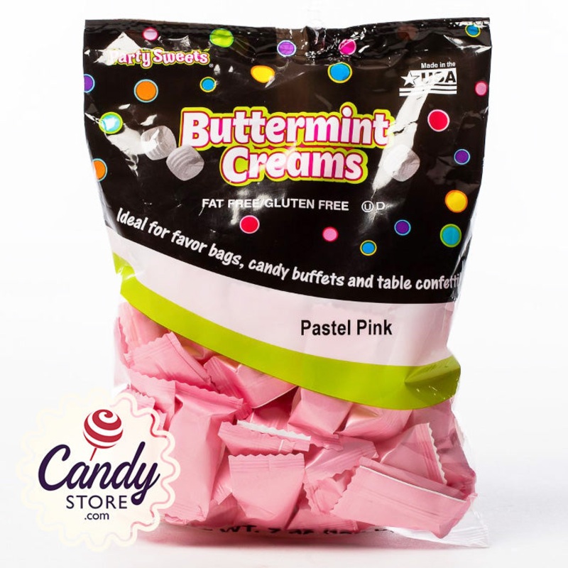 Pastel Pink Buttermint Creams – 7oz Pillow Packs