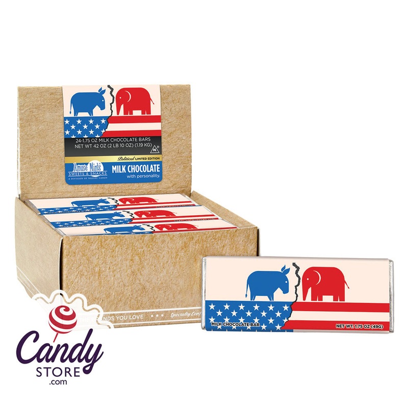 Political Party Divide Chocolate Milk Chocolate Bar 1.75oz – 24ct