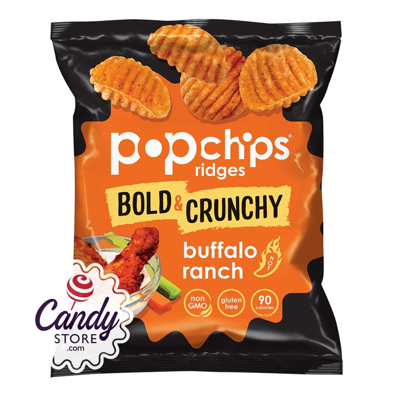 Popchips Ridges Buffalo Ranch Chips 0.7oz Bags – 24ct