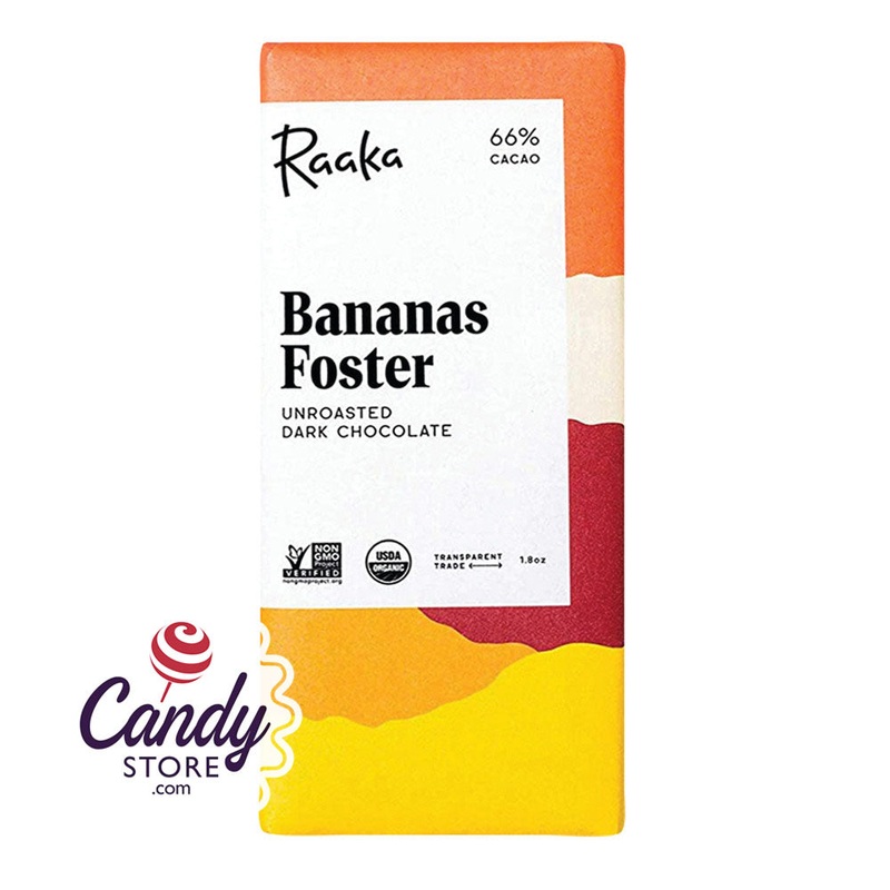 Raaka Mini Bars 68% Dark Chocolate With Bananas Foster 0.28oz – 144ct