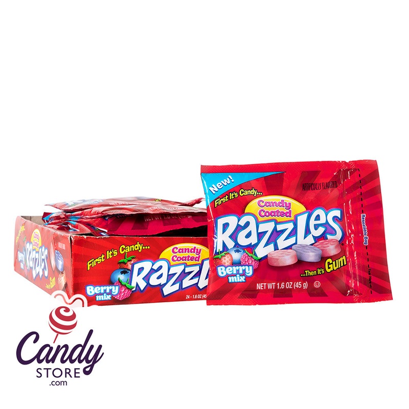 Razzles Candy-Coated Gum Berry Mix – 24ct