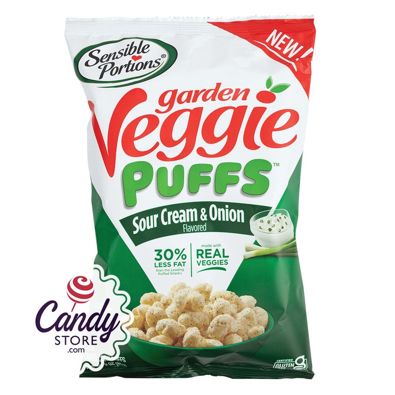 Sensible Portions Garden Veggie Puffs Sour Cream & Onion 3oz Bags – 6ct