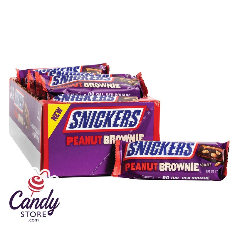 Snickers Peanut Brownie Squares Candy – 24ct