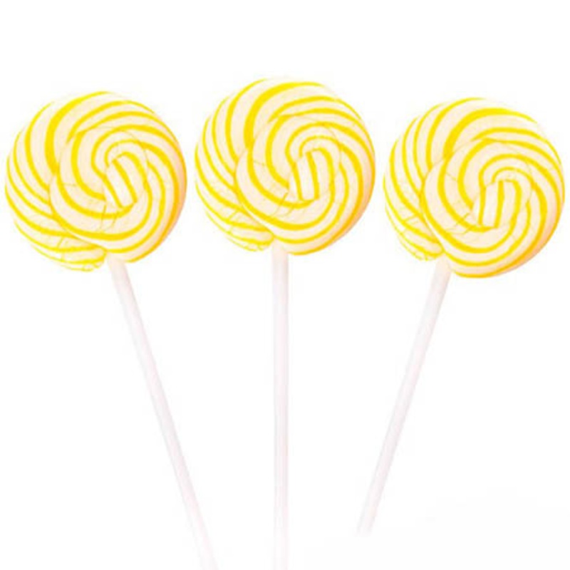 Yellow & White Squiggly Pops Lollipops – 48ct