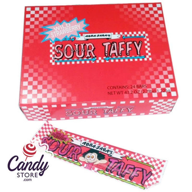 Abba Zaba Strawberry Sour Taffy – 24ct