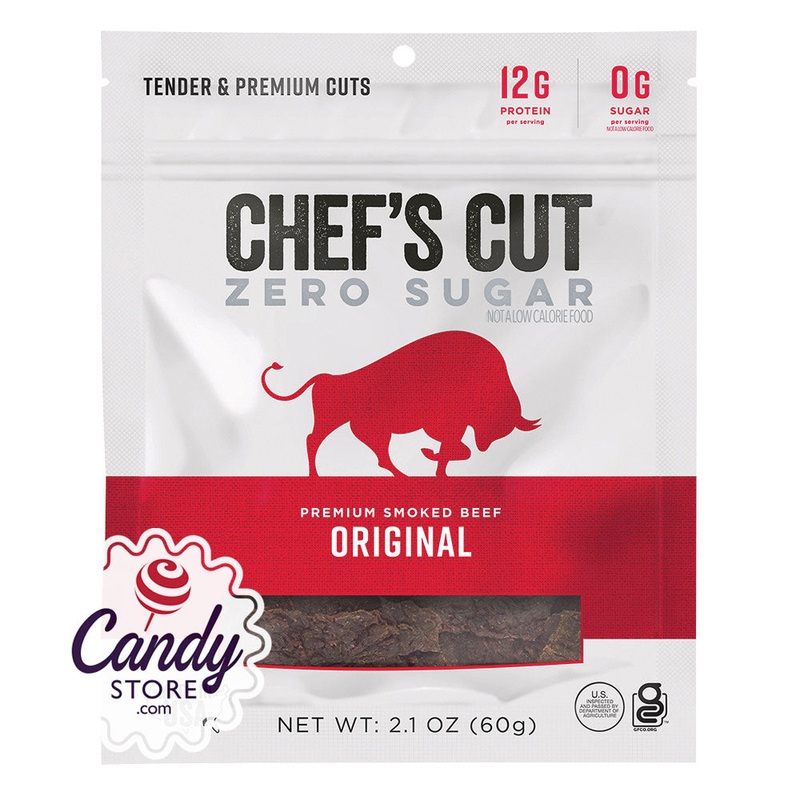 Chef’s Cut Zero Sugar Original Beef Jerky 2oz Peg Bags – 8ct