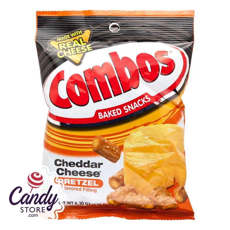 Combos Cheddar Cheese Pretzel 6.3oz Peg Bag – 12ct