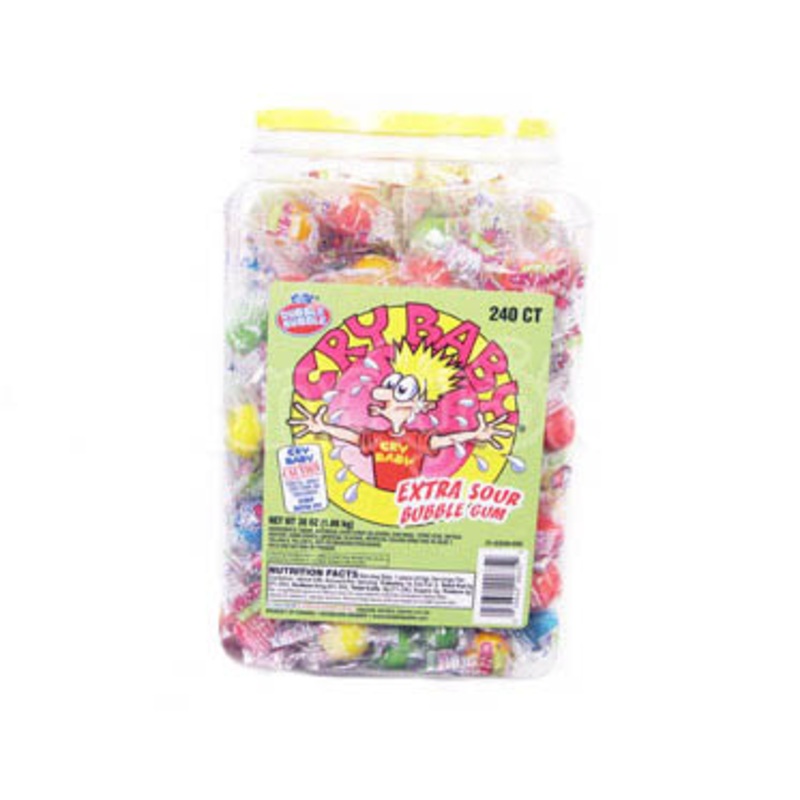 Cry Baby Extra Sour Bubble Gum – 240ct Tub