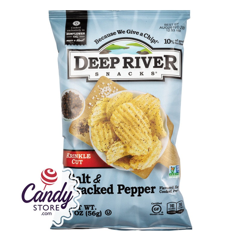 Deep River Salt & Cracked Pepper Krinkle Cut Kettle Chips 2oz Bags – 24ct