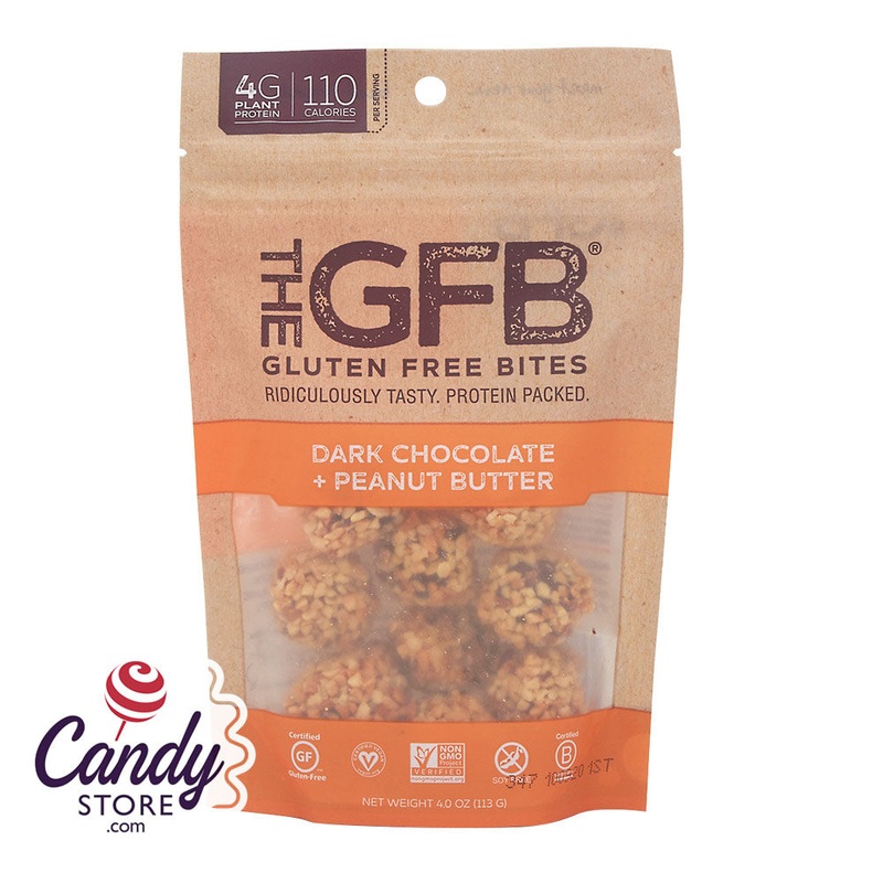 GFB Dark Chocolate Peanut Butter Gluten Free Bites 4oz Peg Bags – 6ct