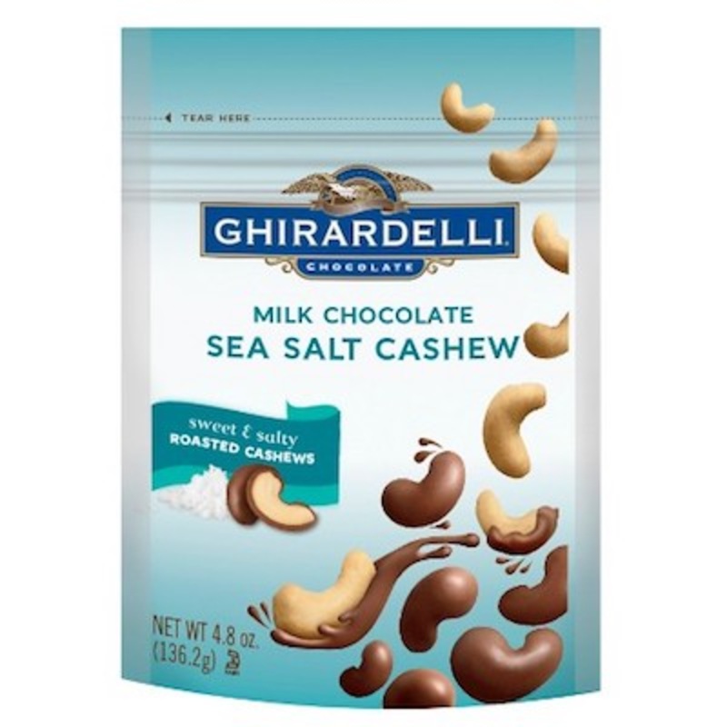 Ghirardelli Milk Chocolate Sea Salt and Cashew Pouch – 6ct