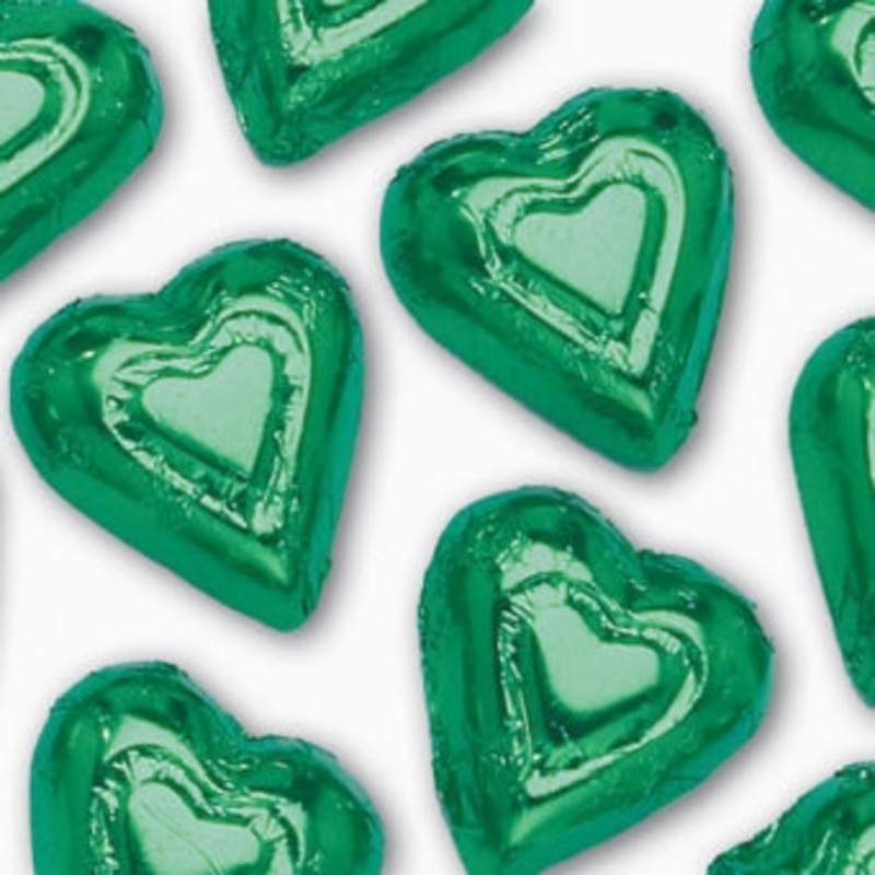 Madelaine Mini Chocolate Green Hearts – 5lb