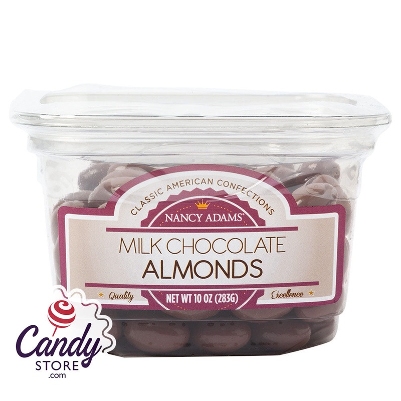 Milk Chocolate Almonds 10oz Tub Nancy Adams – 12ct