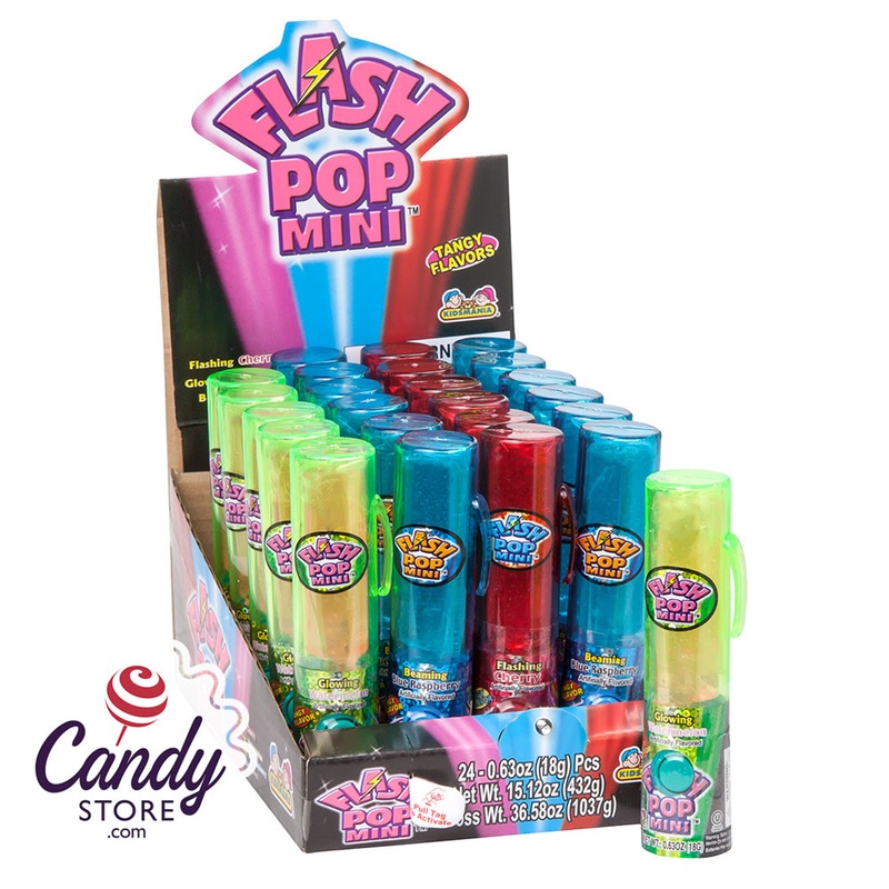 Mini Flash Pops Candy Lollipops – 24ct