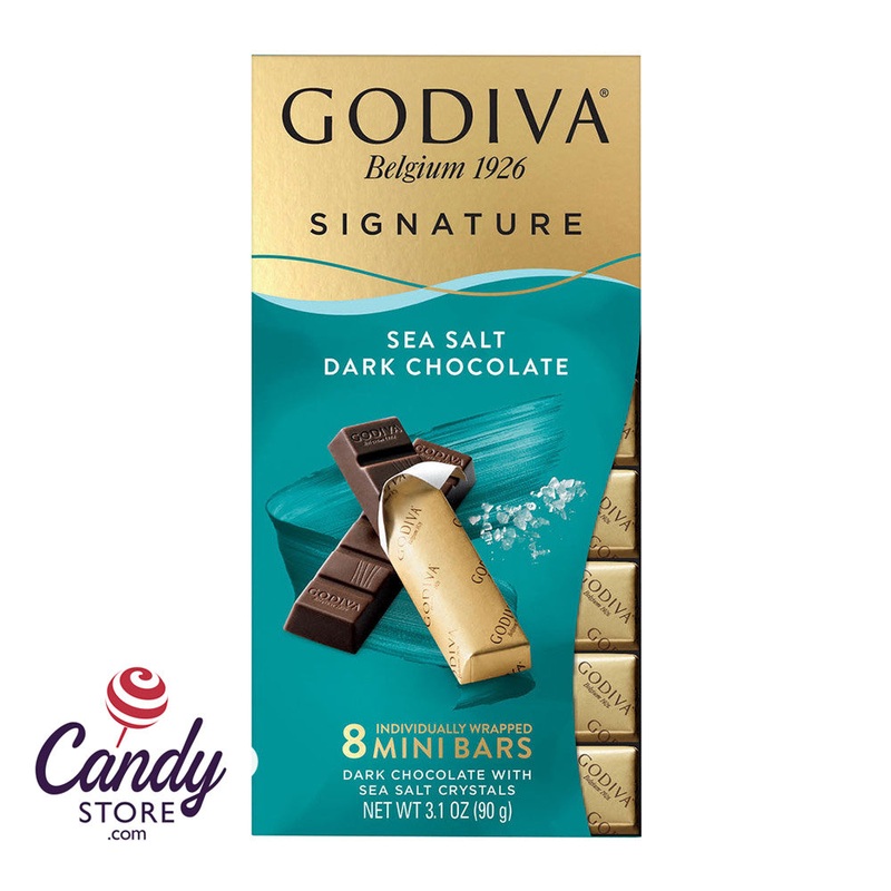 Mini Godiva Bars Dark Chocolate Sea Salt – 12ct