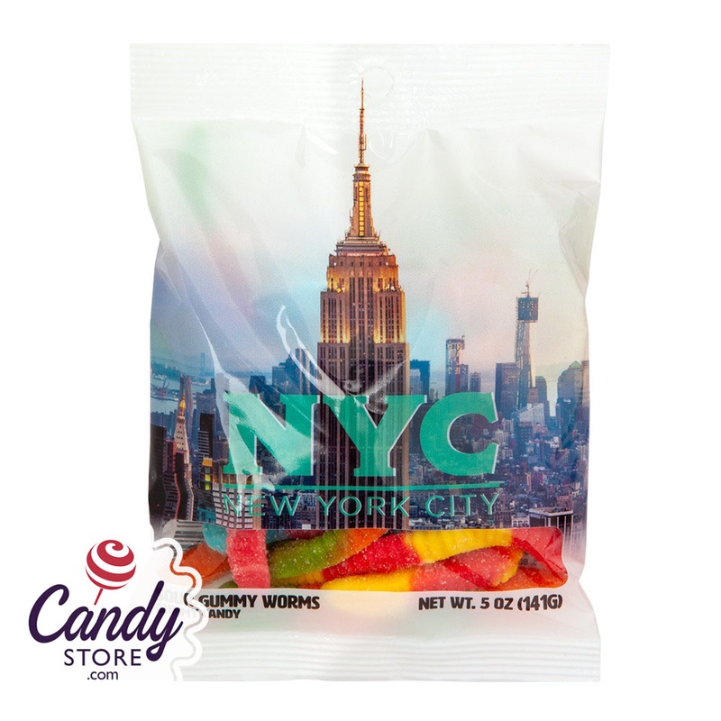 NYC Souvenir Empire State Lit 5oz Digibag With Sour Worms – 24ct