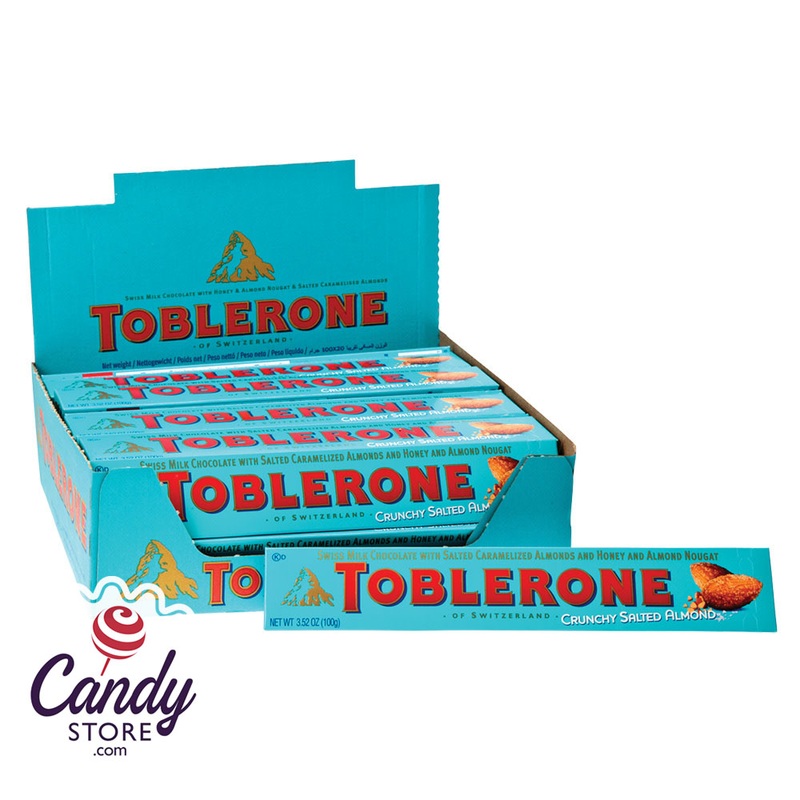 Toblerone Crunchy Salted Almond Milk Chocolate Bars – 20ct
