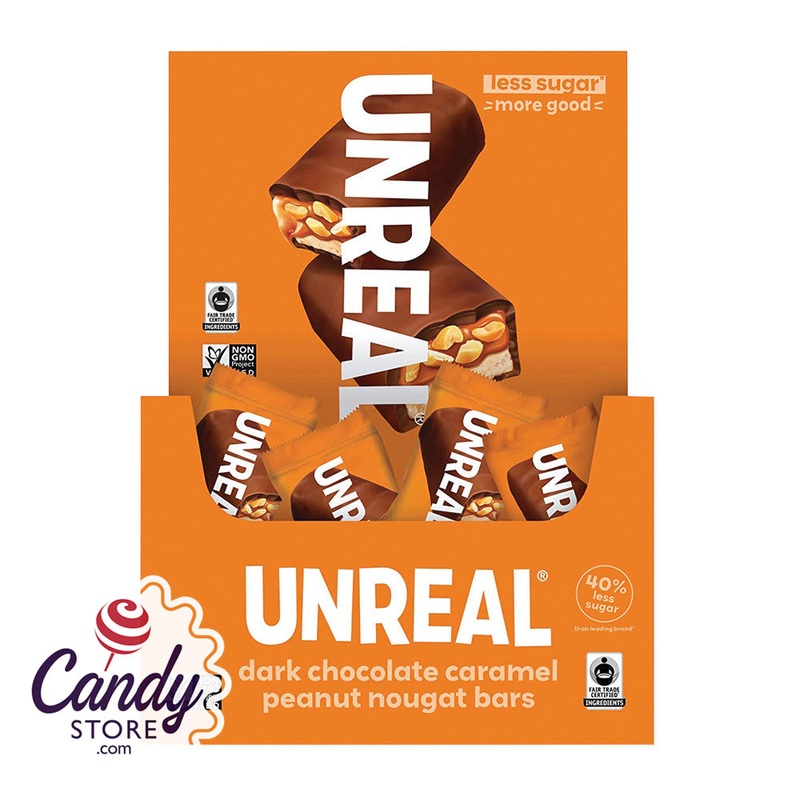 Unreal Dark Chocolate Peanut Nougat Bar – 30ct