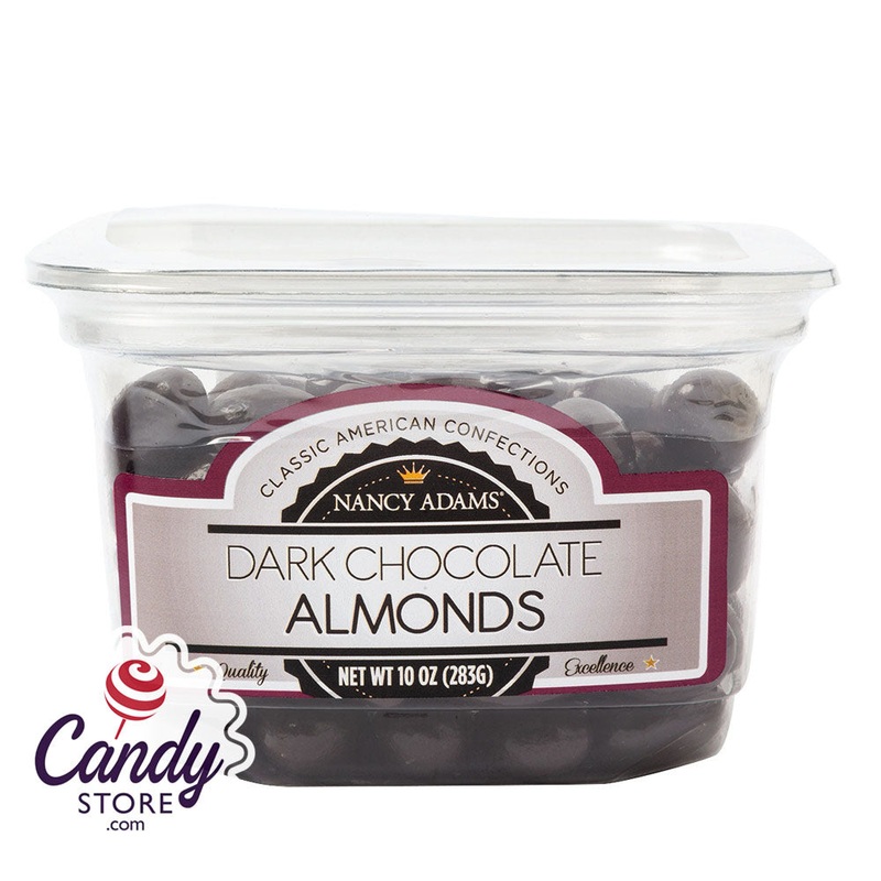 Dark Chocolate Almonds 10oz Tub Nancy Adams – 12ct