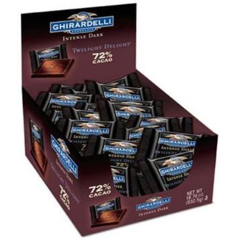Ghirardelli Twilight Delight 72% Dark Chocolate Squares Caddy – 50ct