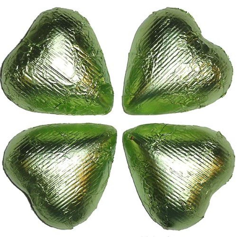 Green Foil Hearts – 10lb Bulk