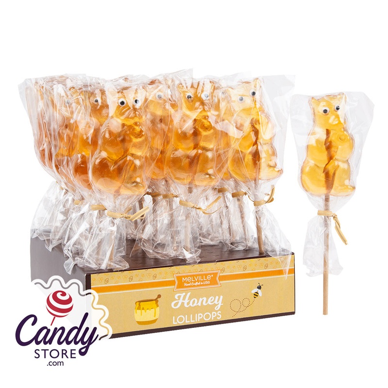 Honey Bear Bear-Shaped Honey Lollipops – 24ct