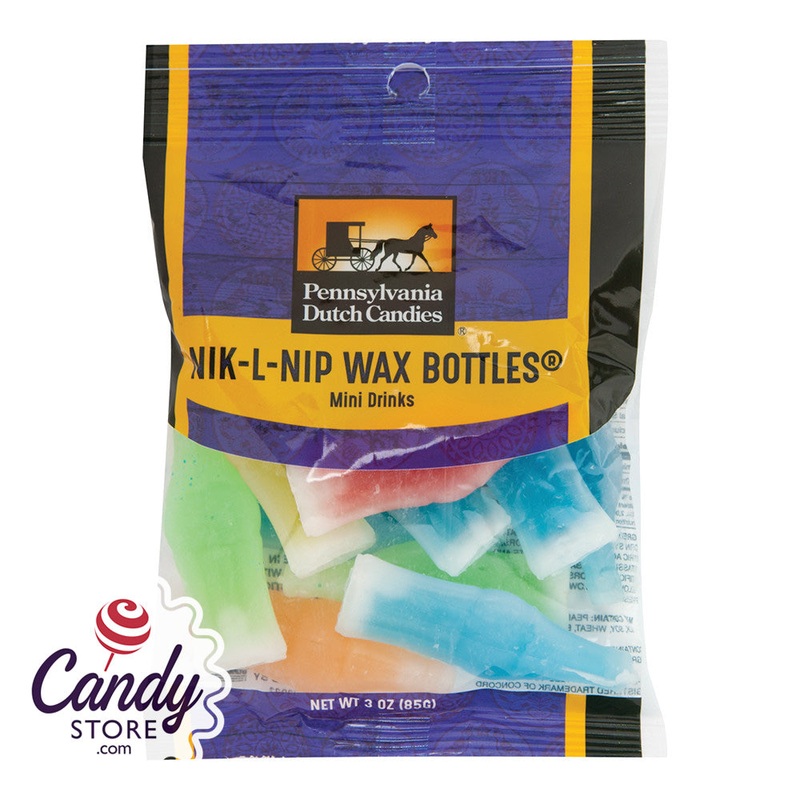 Nik-N-Nip Wax Bottles Candy – 12ct Peg Bags