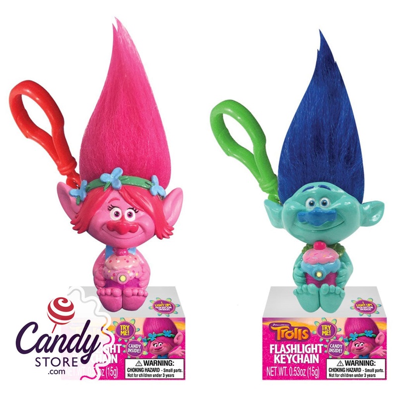 Trolls Candy Flashlight Keychain – 12ct