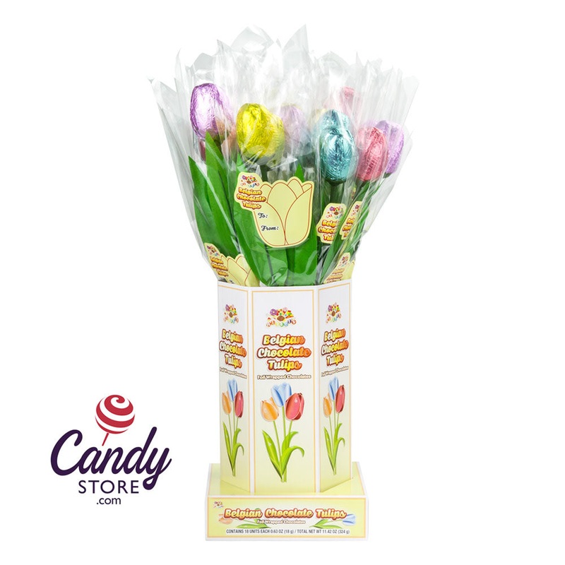 Tulip Foiled Milk Chocolate 0.63oz In Display Vase – 18ct