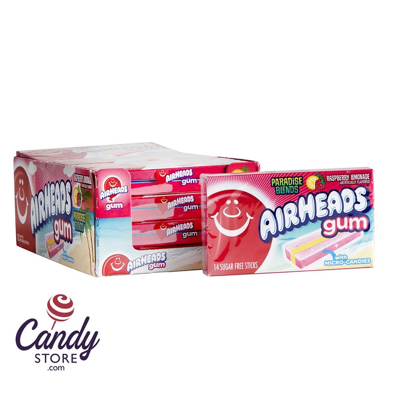 Airheads Raspberry Lemonade Sugar Free Gum 14-Piece – 12ct