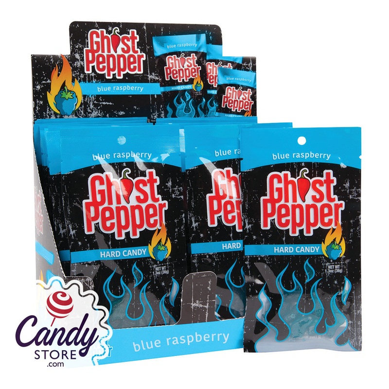 Blue Raspberry Ghost Pepper Hard Candy Peg Bags – 24ct