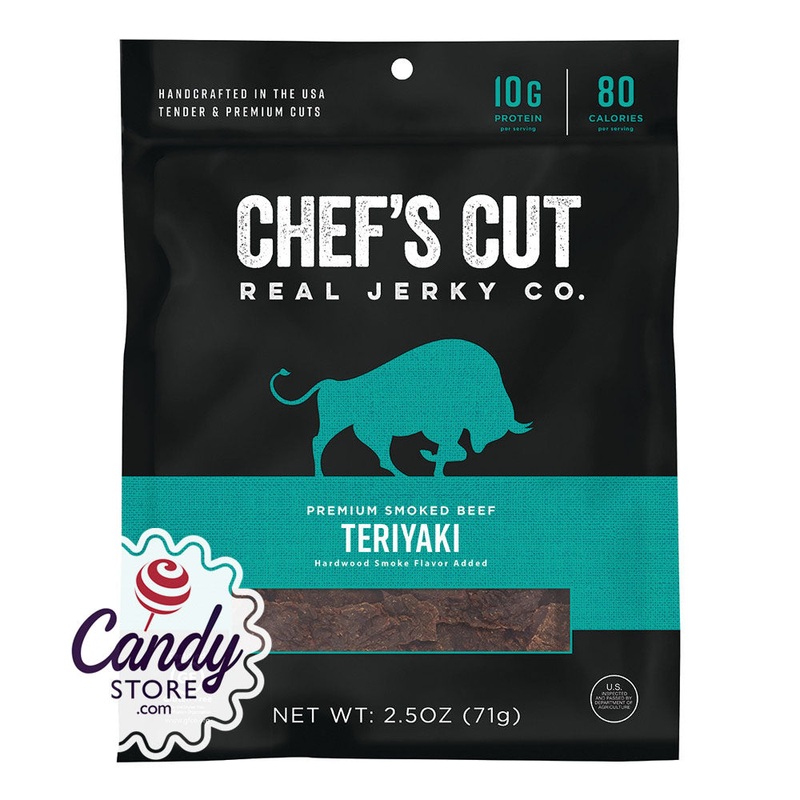 Chef’s Cut Asian Teriyaki Steak Jerky 2.5oz Bags – 8ct