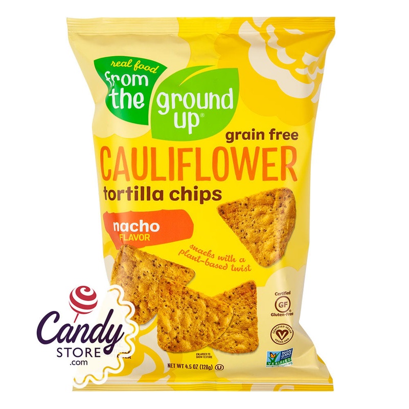 From The Ground Up Cauliflower Nacho Tortilla Chips 4.5oz Bags – 12ct