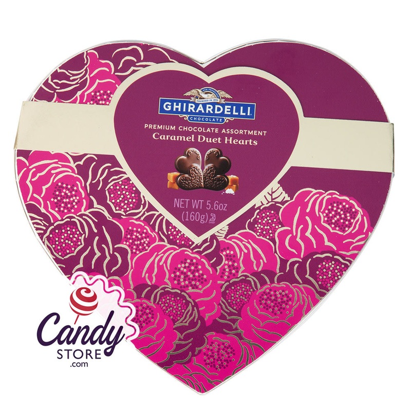 Ghirardelli Caramel Duet Heart 5.6oz Boxes – 12ct