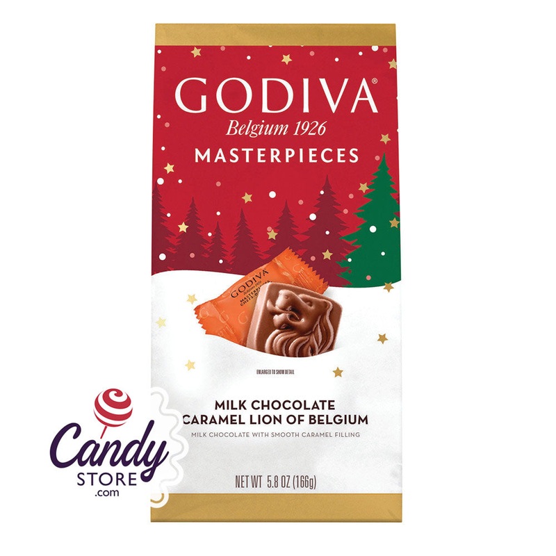 Godiva Masterpieces Christmas Caramel Lion 6oz Bags – 6ct