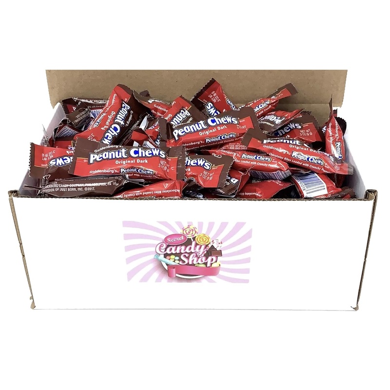 Goldenberg’s Peanut Chews Original Dark Chocolate Bars Candy in Box (Individually Wrapped)