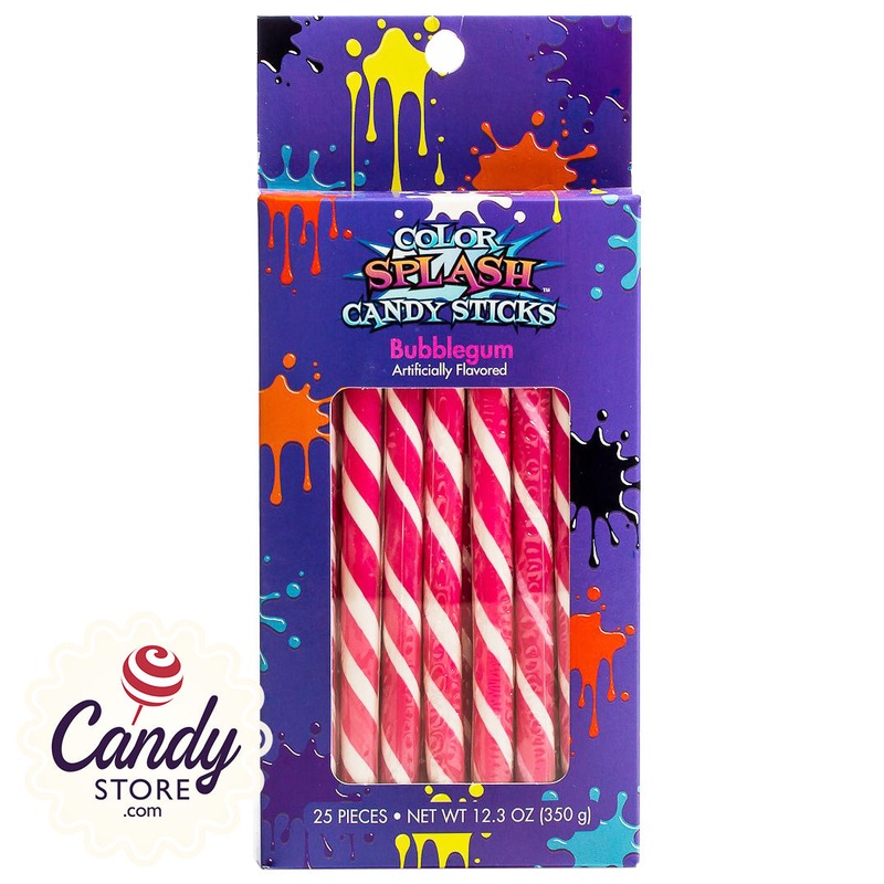 Hot Pink Bubblegum Candy Sticks Color Splash – 25ct