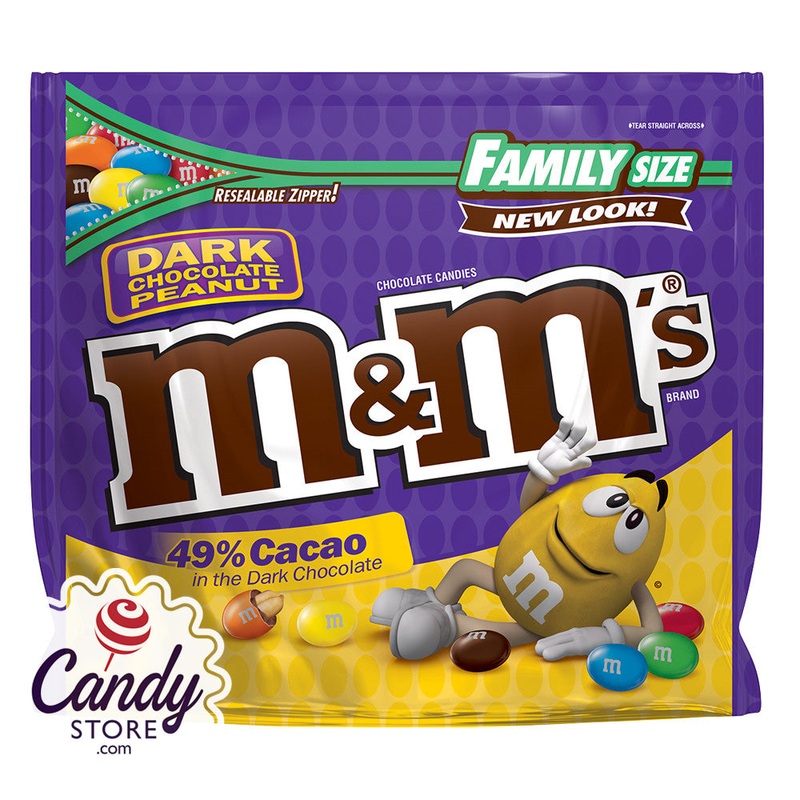 M&M’s Dark Chocolate Peanut Candy – 8ct Family Size Pouches