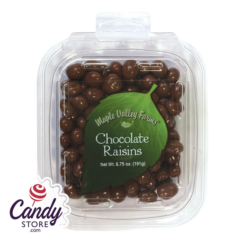 Maple Valley Farms Milk Chocolate Raisins 6.75oz Peg Tub – 6ct