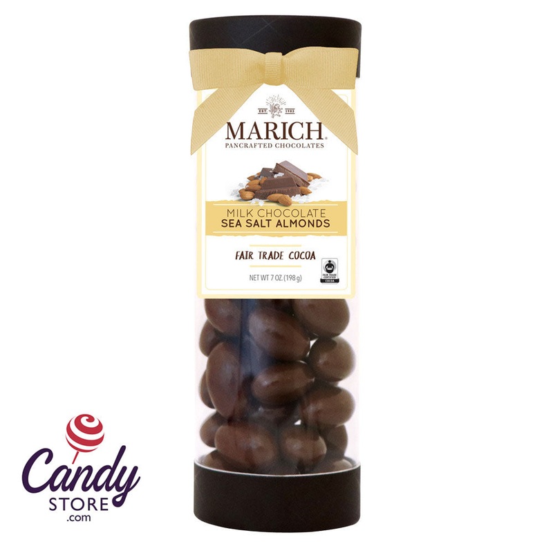 Marich Tube Milk Chocolate Sea Salt Almonds 7oz – 6ct