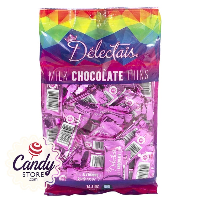 Pink Delectais Milk Chocolate Thins Bags – 14.1oz