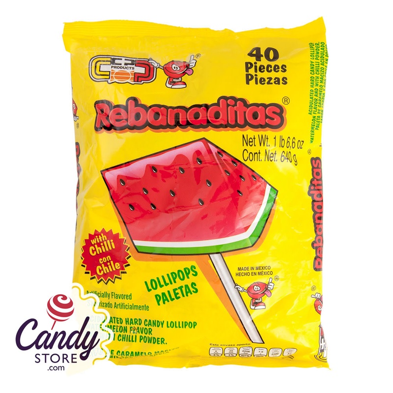 Rebanaditas Watermelon With Chili Lollipop 40 Pc Bag – 12ct
