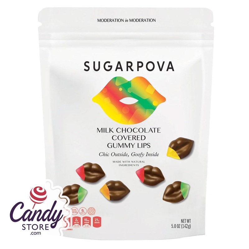 Sugarpova Lips – Milk Chocolate-Covered Gummy Lips – 6ct