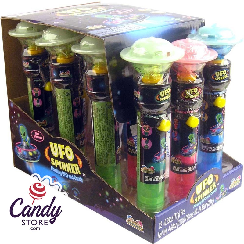 UFO Spinner Flashing Toy Lollipop – 12ct